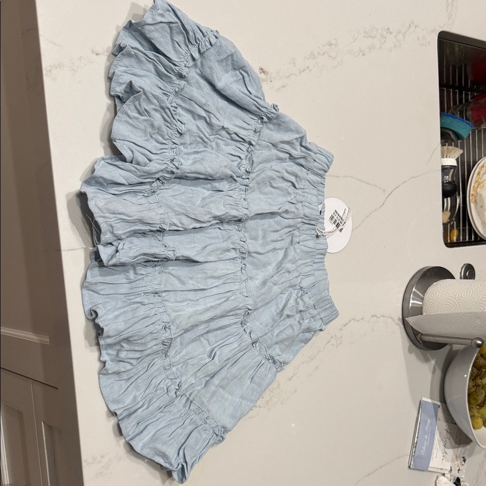 Princess Polly Sky Blue Ruffled Skirt